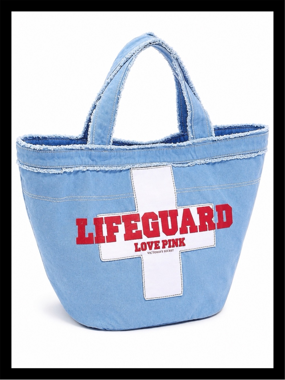 💕ⓅⒾⓃⓀ ⓋⓈ SUPER RARE✨HTF✨VINTAGE LIFEGUARD Canvas Tote✨LIKE NEW💕